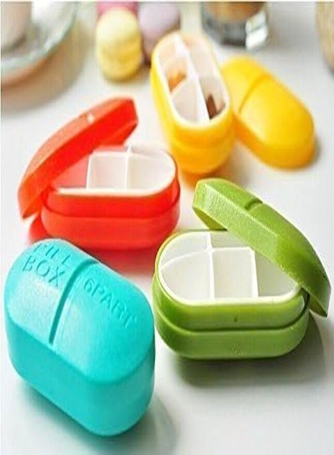 Hocimit 6 Parts Rectangle Shaped Portable Pill Box Medicine Case | Medicine Tablet Holder Organizer Dispenser Case Pill Cases(Multicolor) - Image 4